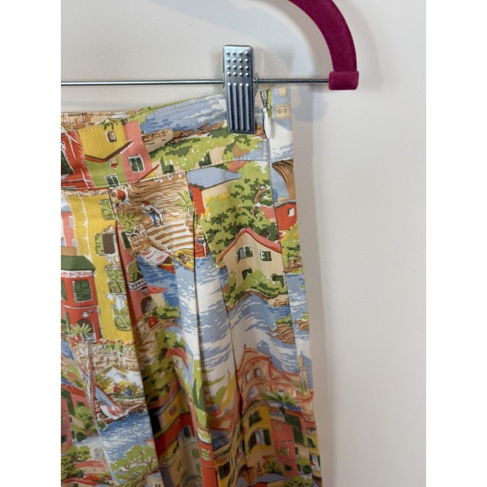 Beebop & Wally Pleated Coastal Europe Skirt Women's Size Large Retro Beachy - Picture 5 of 11